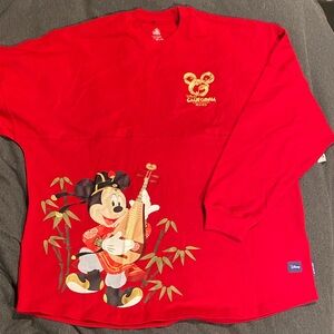 Disney Lunar New Year 2025 Red Long Sleeve Tee with Mickey Mouse